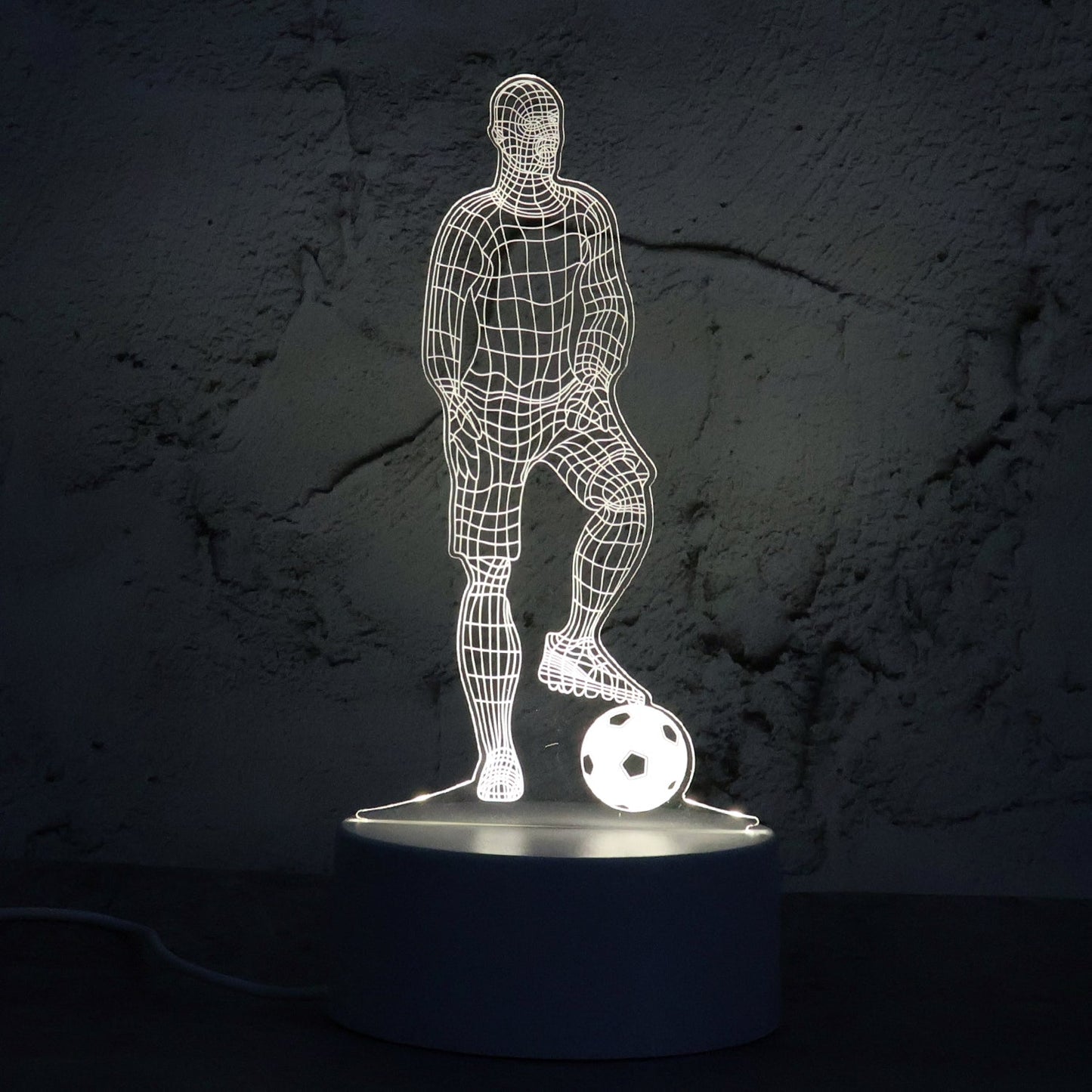 3D Illusion LED Night Lamp with Football Player Design